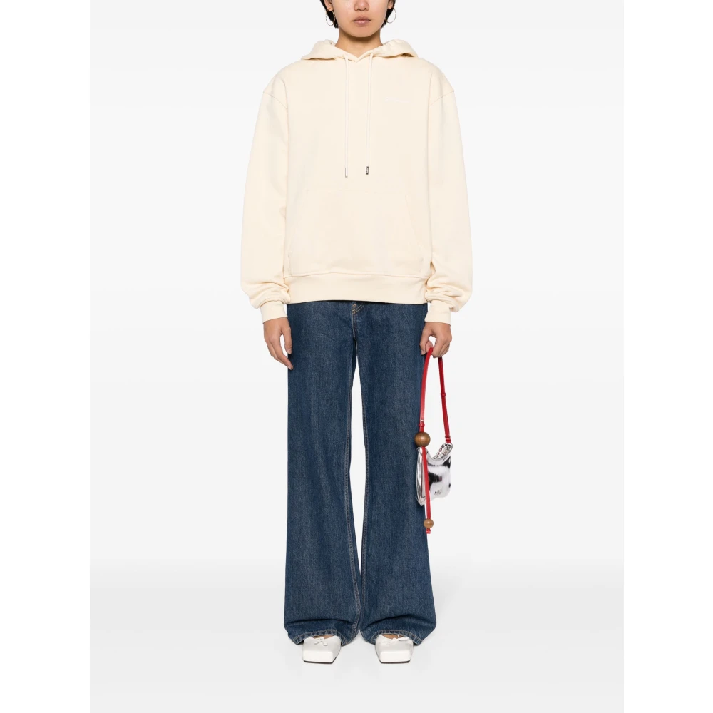 Jacquemus Geborduurd Logo Sweatshirt in Lichtgeel Beige Heren