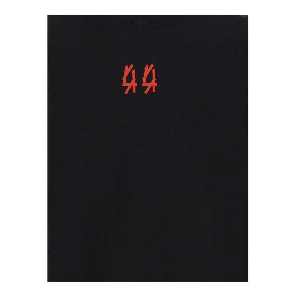 44 Label Group Katoenen T-shirt met Logo Print Black Heren