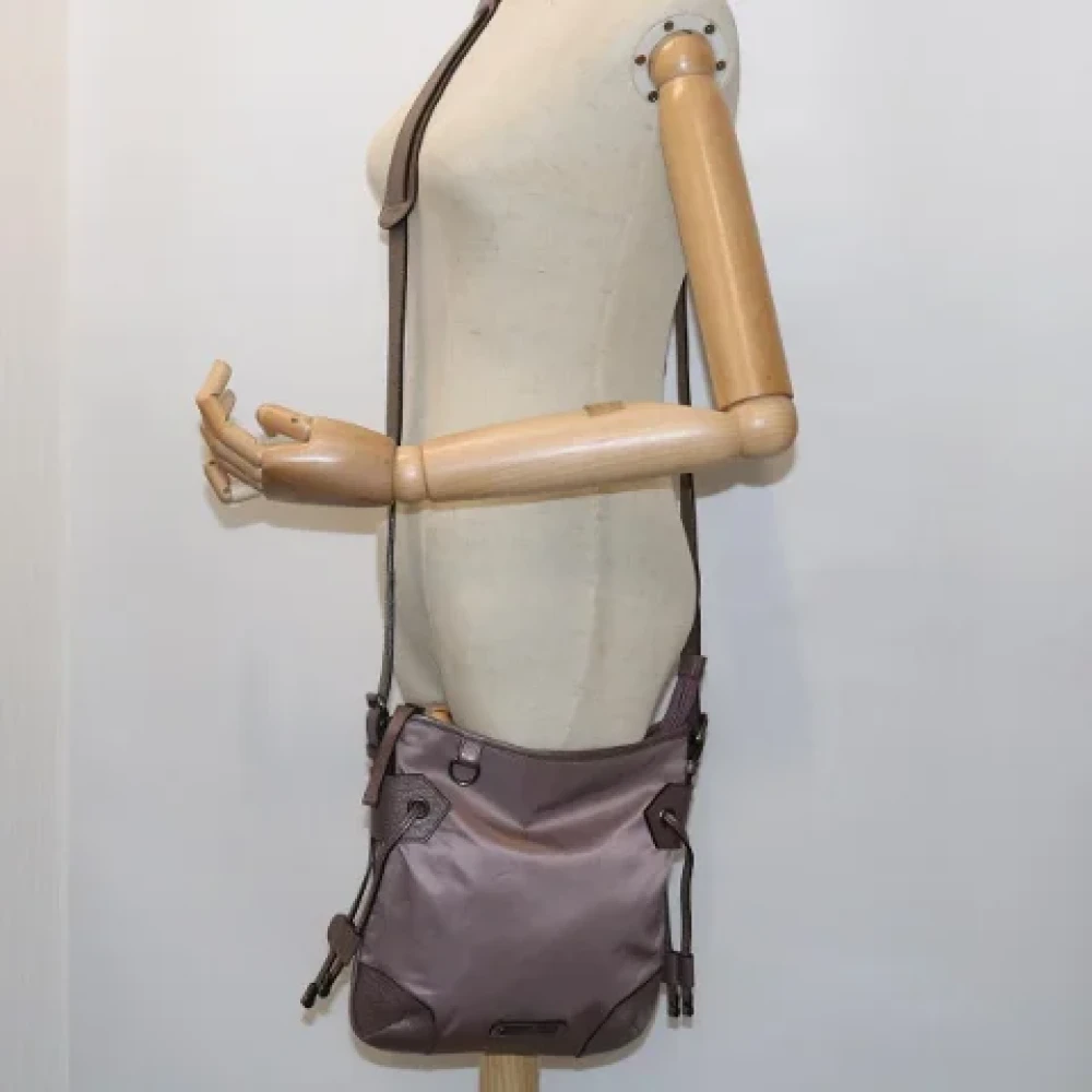 Burberry Vintage Pre-owned Canvas shoulder-bags Purple Dames