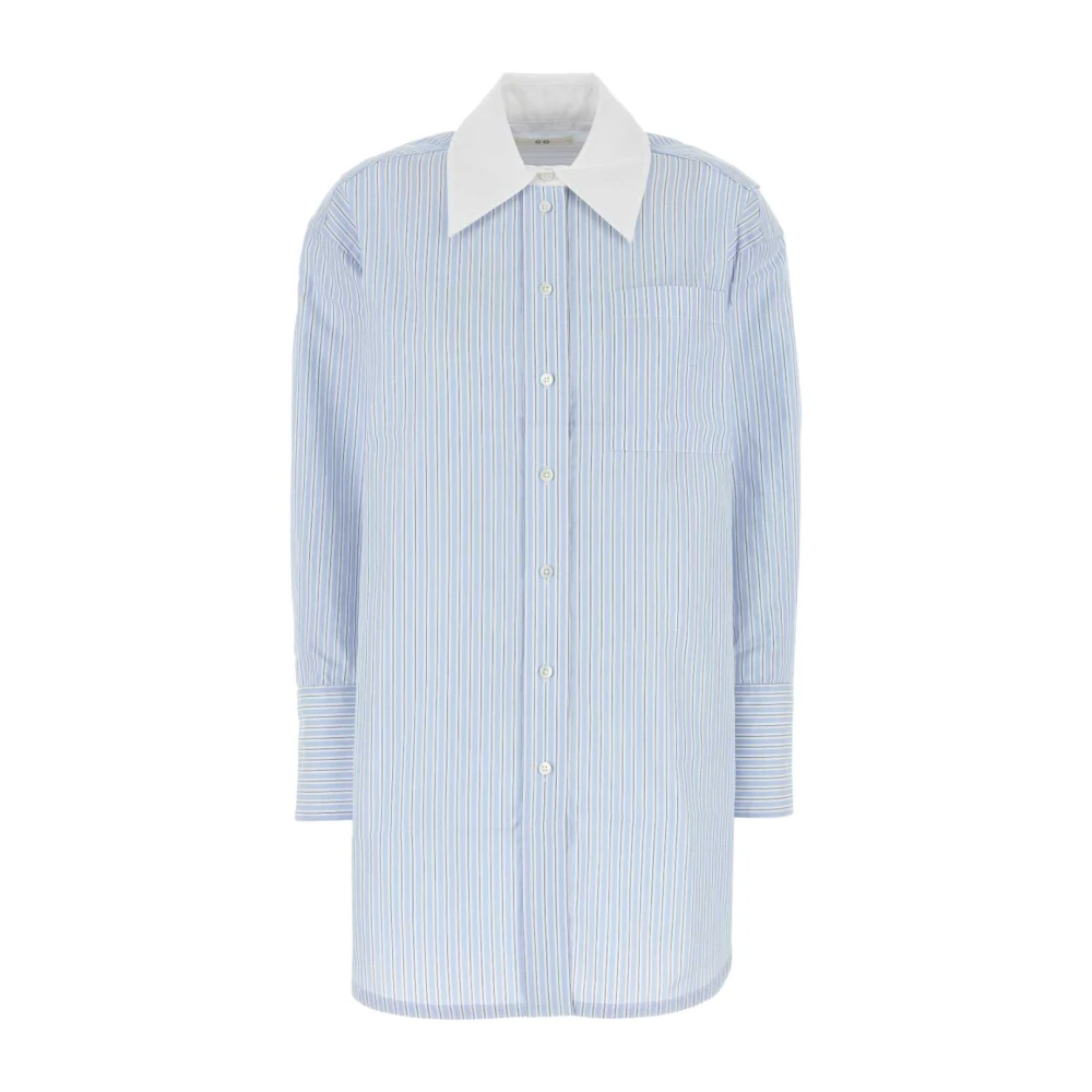 CO Broderad Oversize Poplin Skjorta Blue, Dam