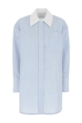 Broderad Oversize Poplin Skjorta