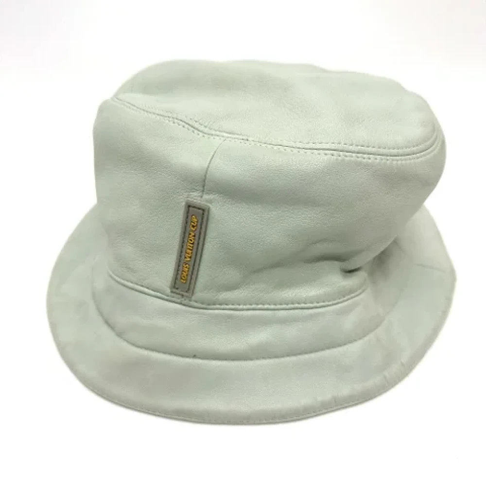 Louis Vuitton Vintage Pre-owned Leather hats Gray Dames