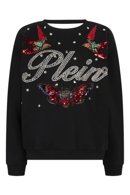 Open Back Sweatshirt Tattoo Strass