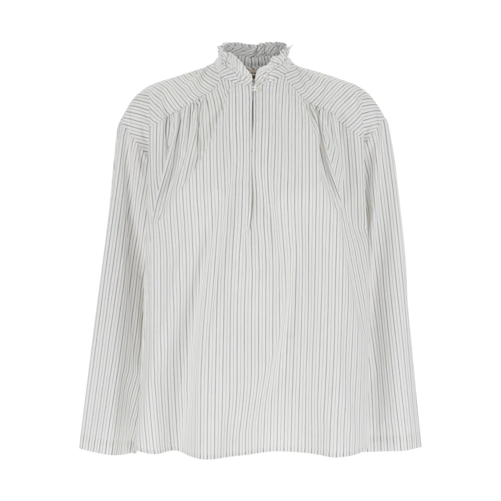 Semicouture Witte Shirt met Streep Motief White Dames