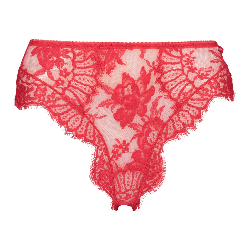 Dolce & Gabbana Hoge Taille Kant Slipjes met Tule Red Dames