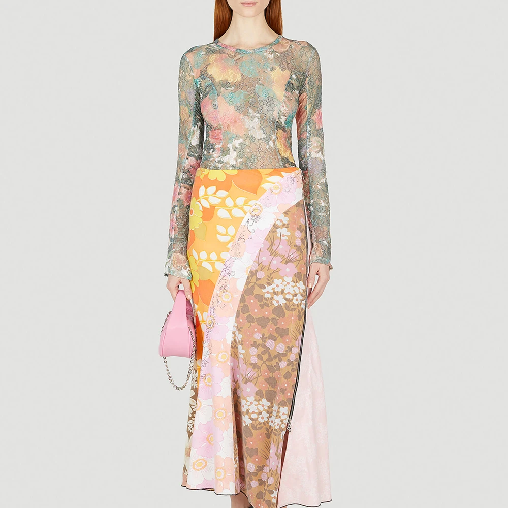 Rave Review Patchwork Bloemenrok Multicolor Dames