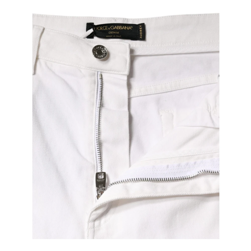 Dolce & Gabbana Witte Skinny Jeans Mid Taille Stretch White Dames