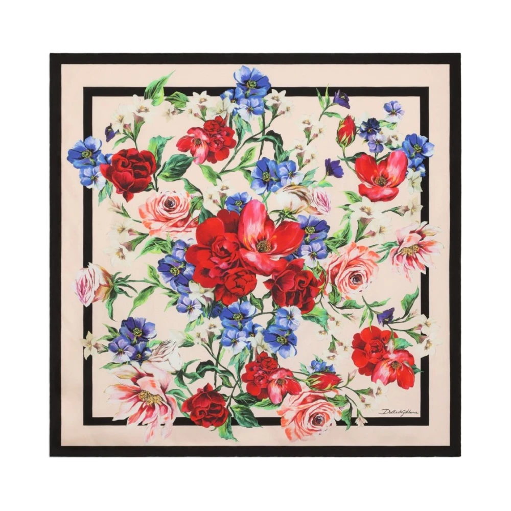 Dolce & Gabbana Stijlvolle Zijden Sjaal Collectie Multicolor Dames