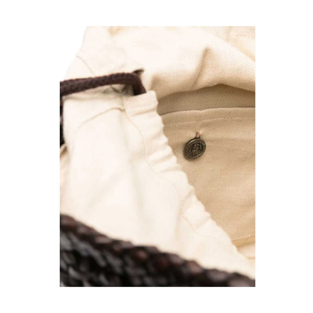 Dragon Diffusion Bruin Leren Mand Weefsel Tote Tas Brown Dames
