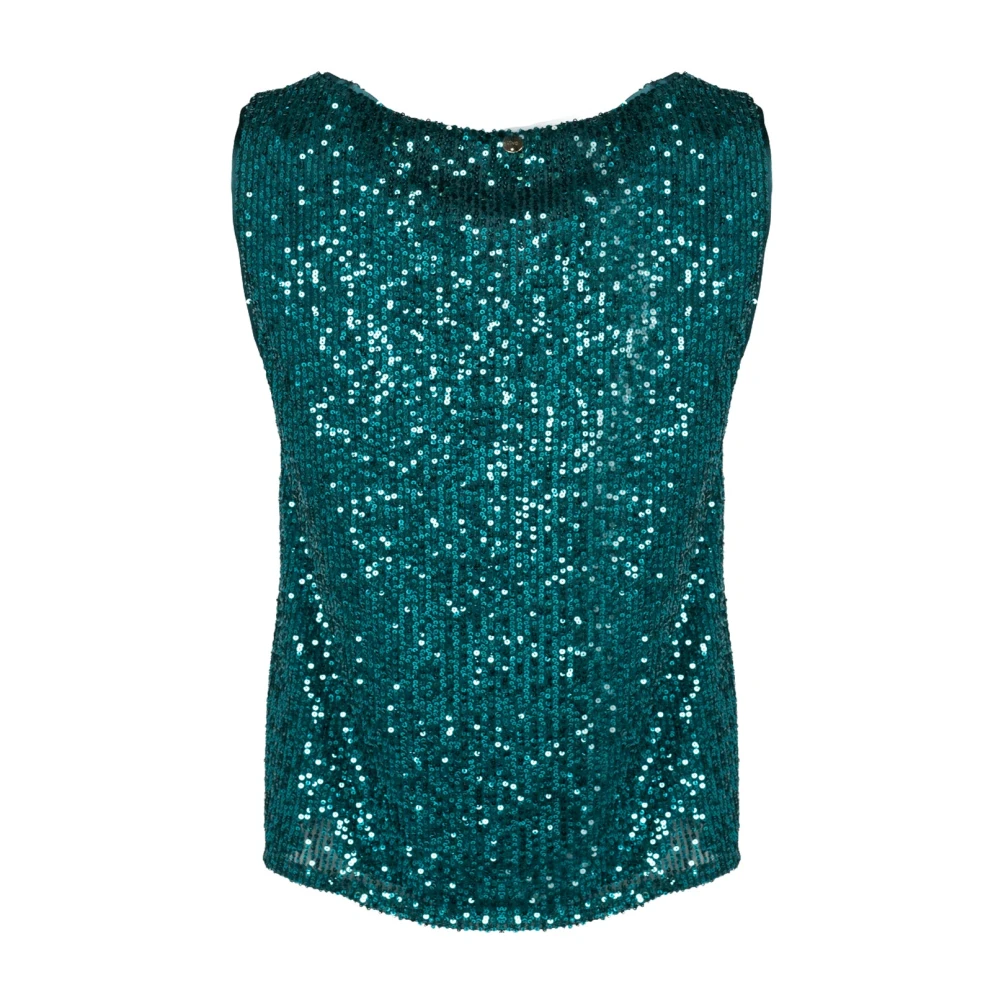 Liu Jo Elegante Paillet Top Green Dames