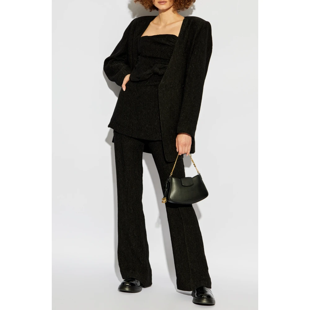 Ganni Blazer in speciale textuurstof Black Dames