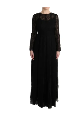 Floral Lace Sheath Silk Dress