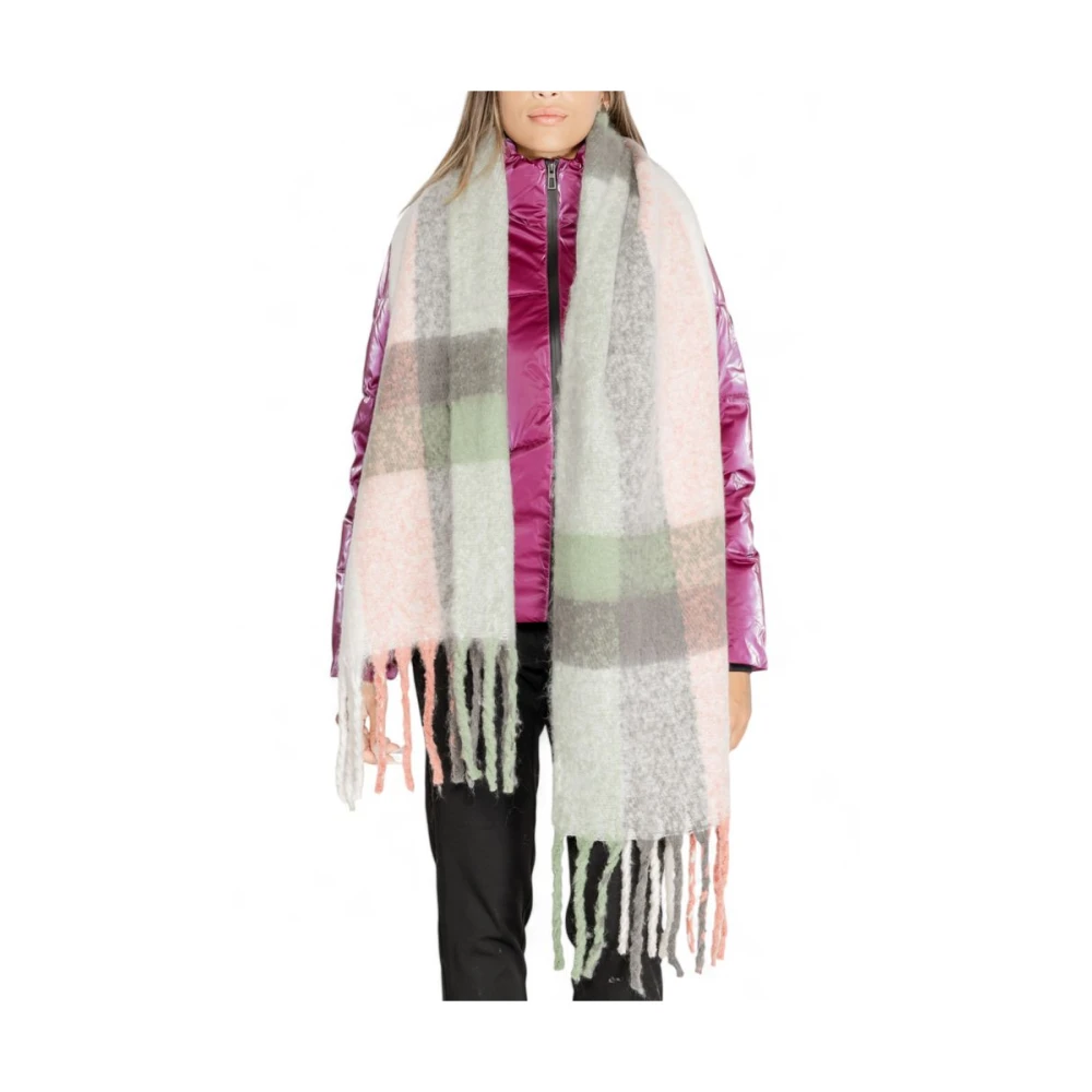 Only Grijze Sjaal van Gerecycled Polyester Multicolor Dames