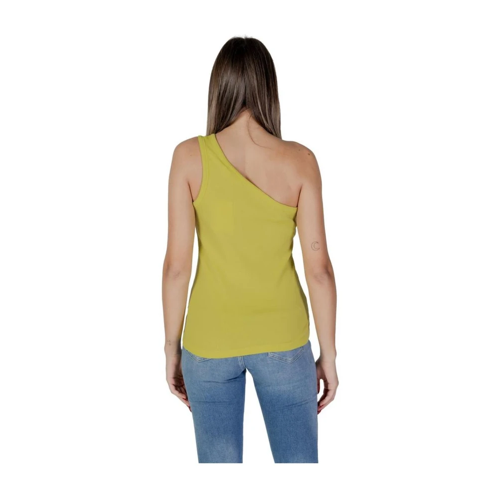 b.Young Gele Geribbelde Tanktop Yellow Dames