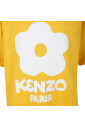 robe-courte-en-coton-jaune-a-manches-courtes-avec-fleur