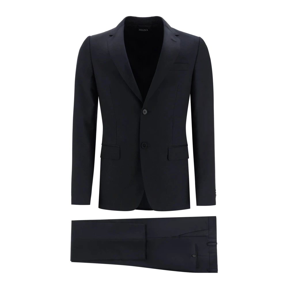 Ermenegildo Zegna Wol Mohair Twill Blazer Broek Set Black Heren