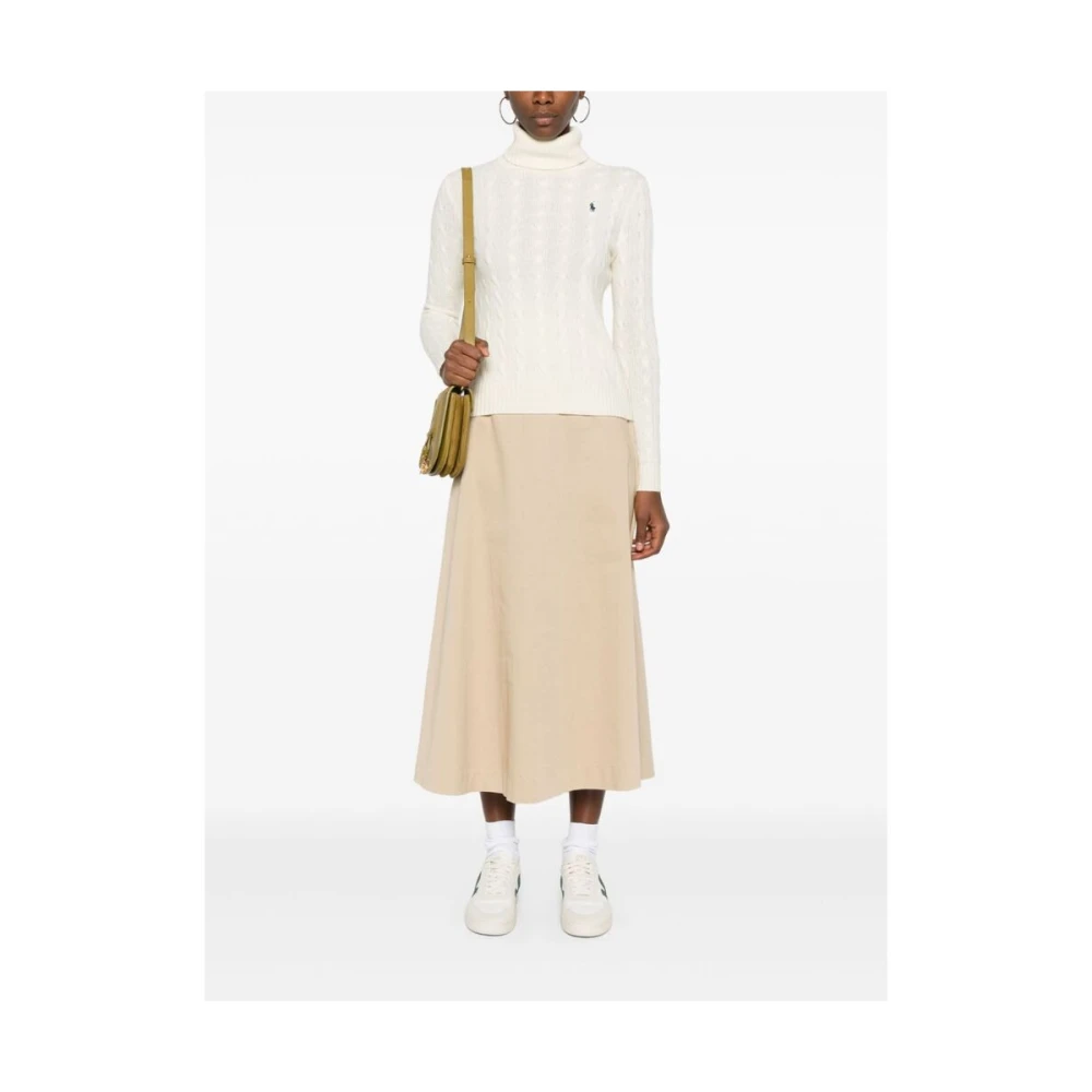 Ralph Lauren Wollen en kasjmier kabelgebreide coltrui White Dames
