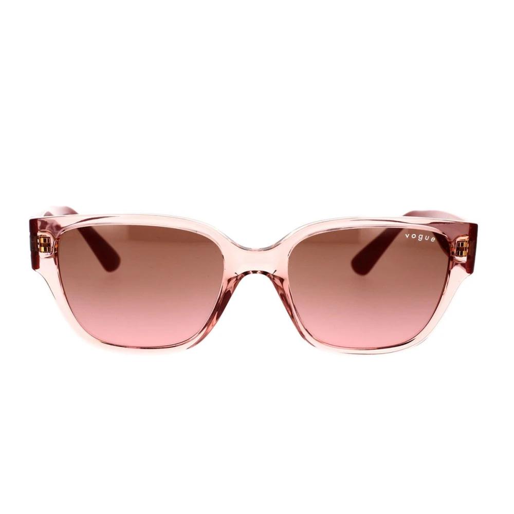 Gennemsigtige lyserøde solbriller med brune gradientlinser