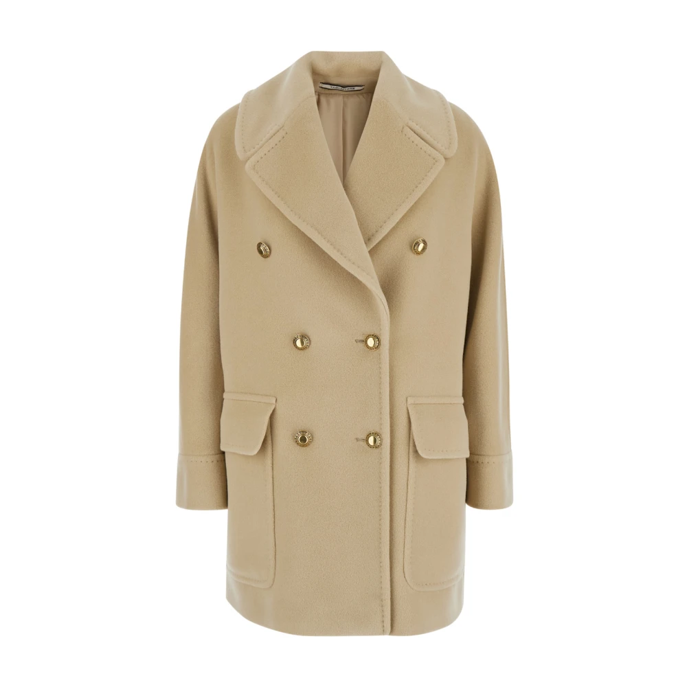 Tagliatore Dubbelbreasted korte jas beige Dames