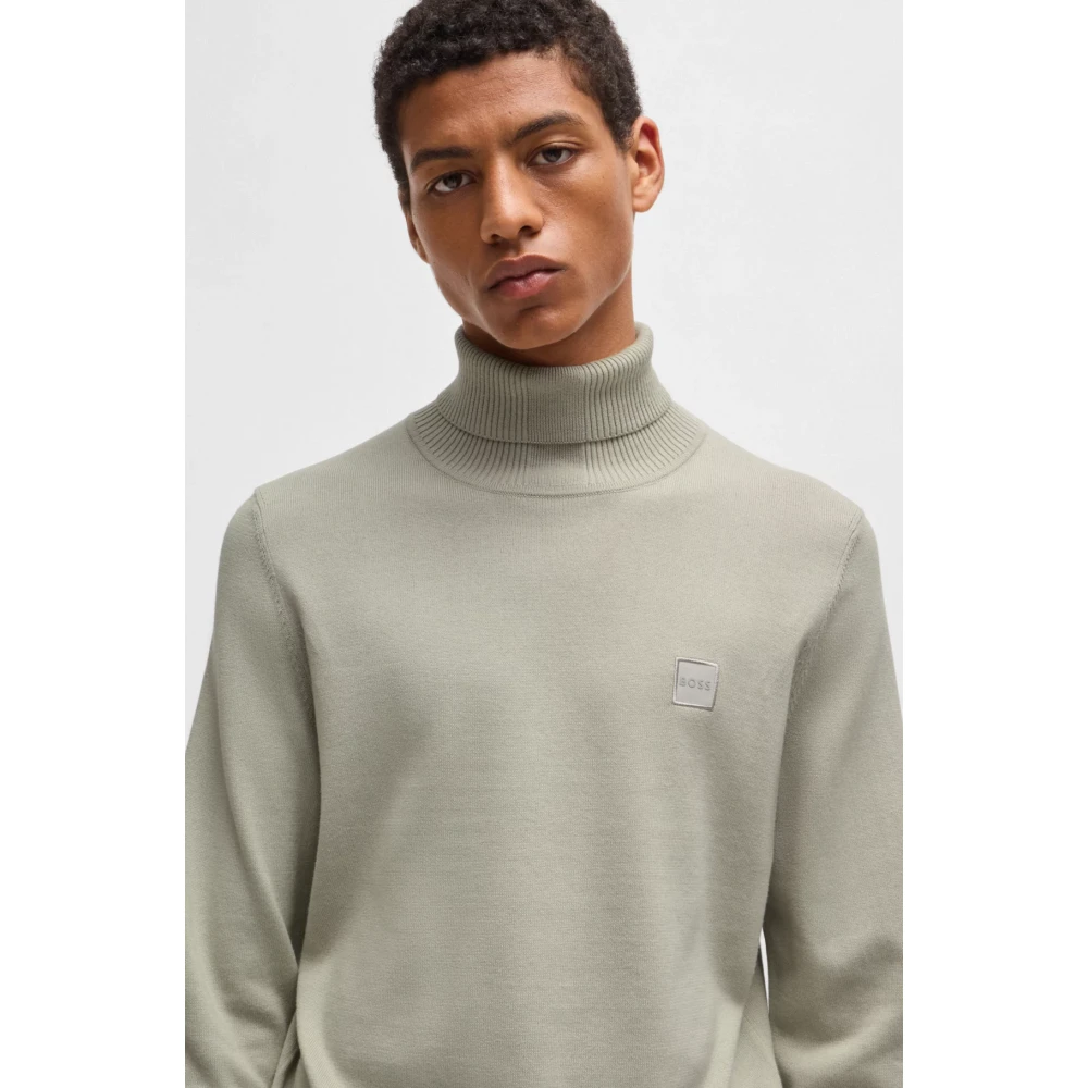 Hugo Boss Zachte coltrui in kasjmiermix Beige Heren