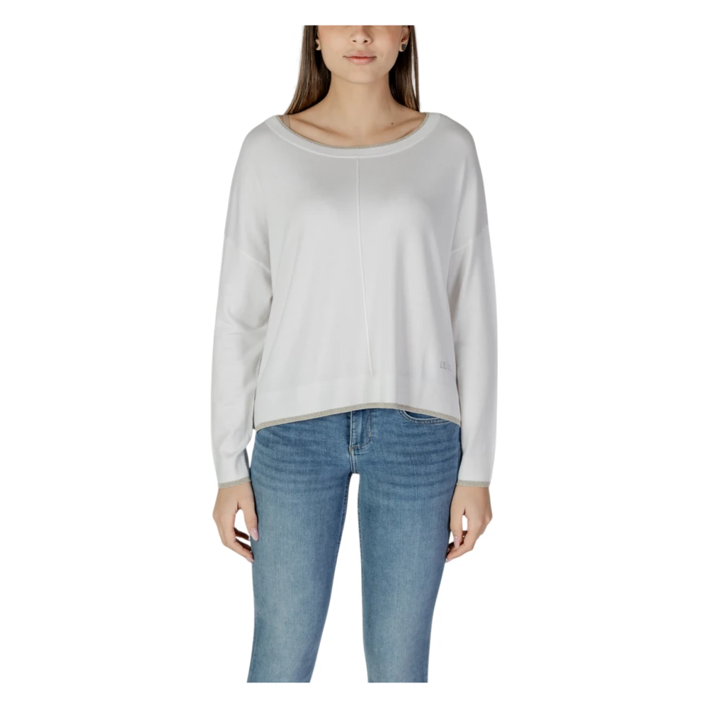 Liu Jo Women's White Round-Neck Knitwear, Xl, Round-Neck Knitwear