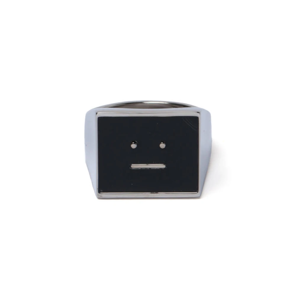 Black Acne Studios Face Logo Mood Ring Smykker