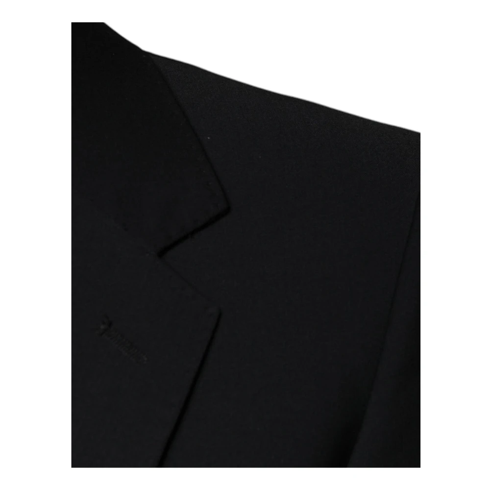 Dolce & Gabbana Zwart Slim Fit 3-Delig Wollen Pak Black Heren