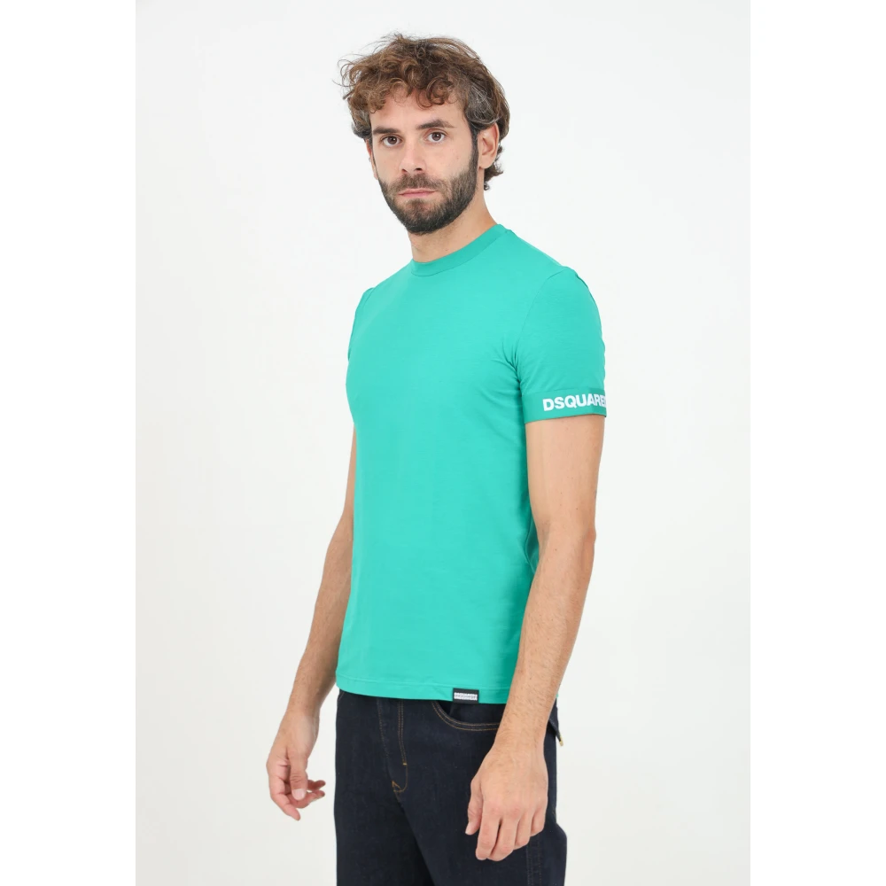 Dsquared2 Groen T-shirt met korte mouwen en logoband Green Heren