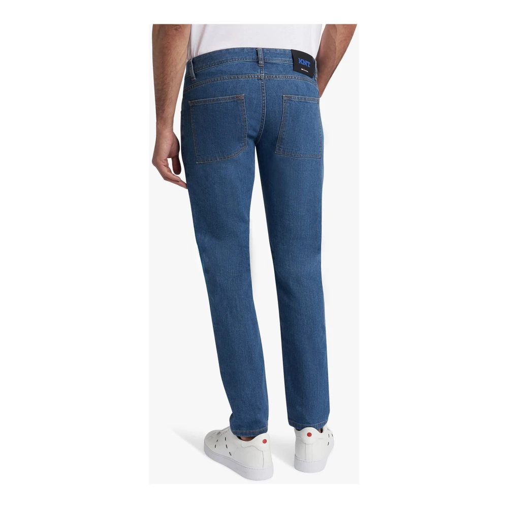 Kiton Moderne Slim-Fit Denim Jeans Blue Heren