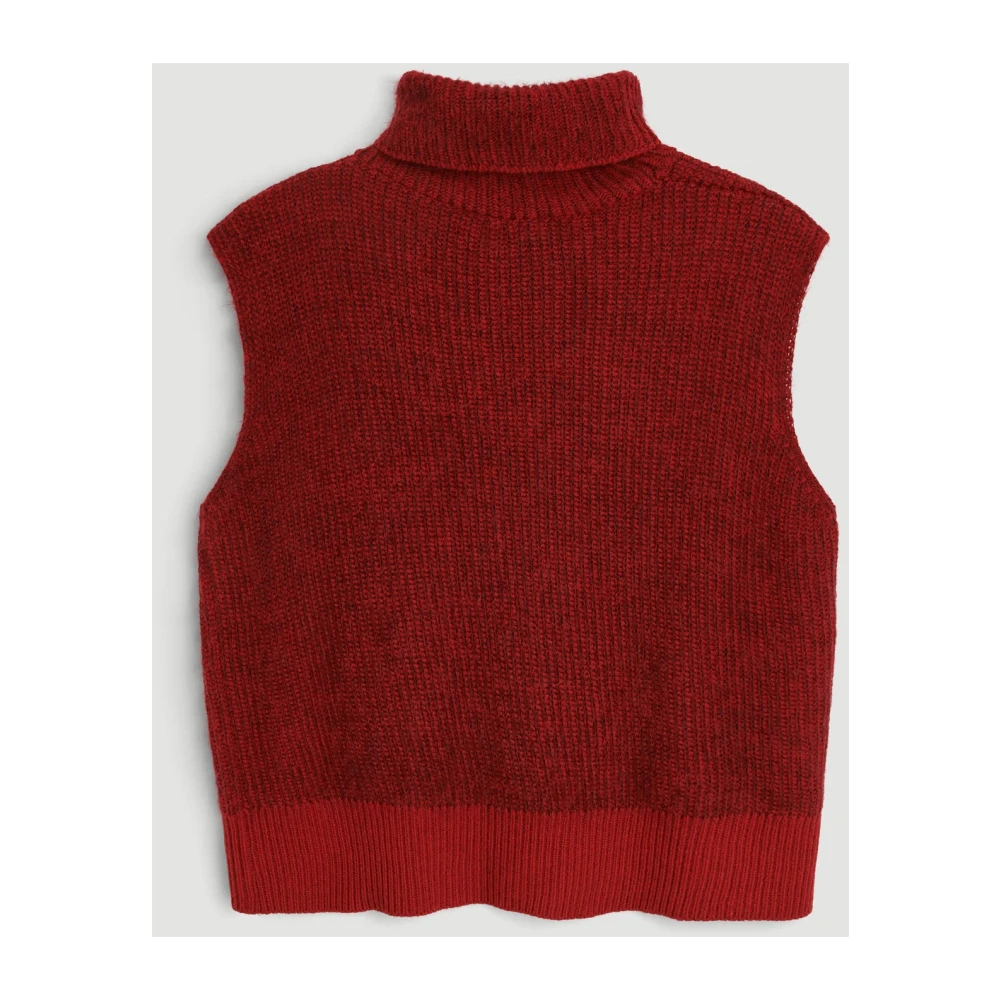 Soulland Hoge Hals Kasjmier Vest Red Dames