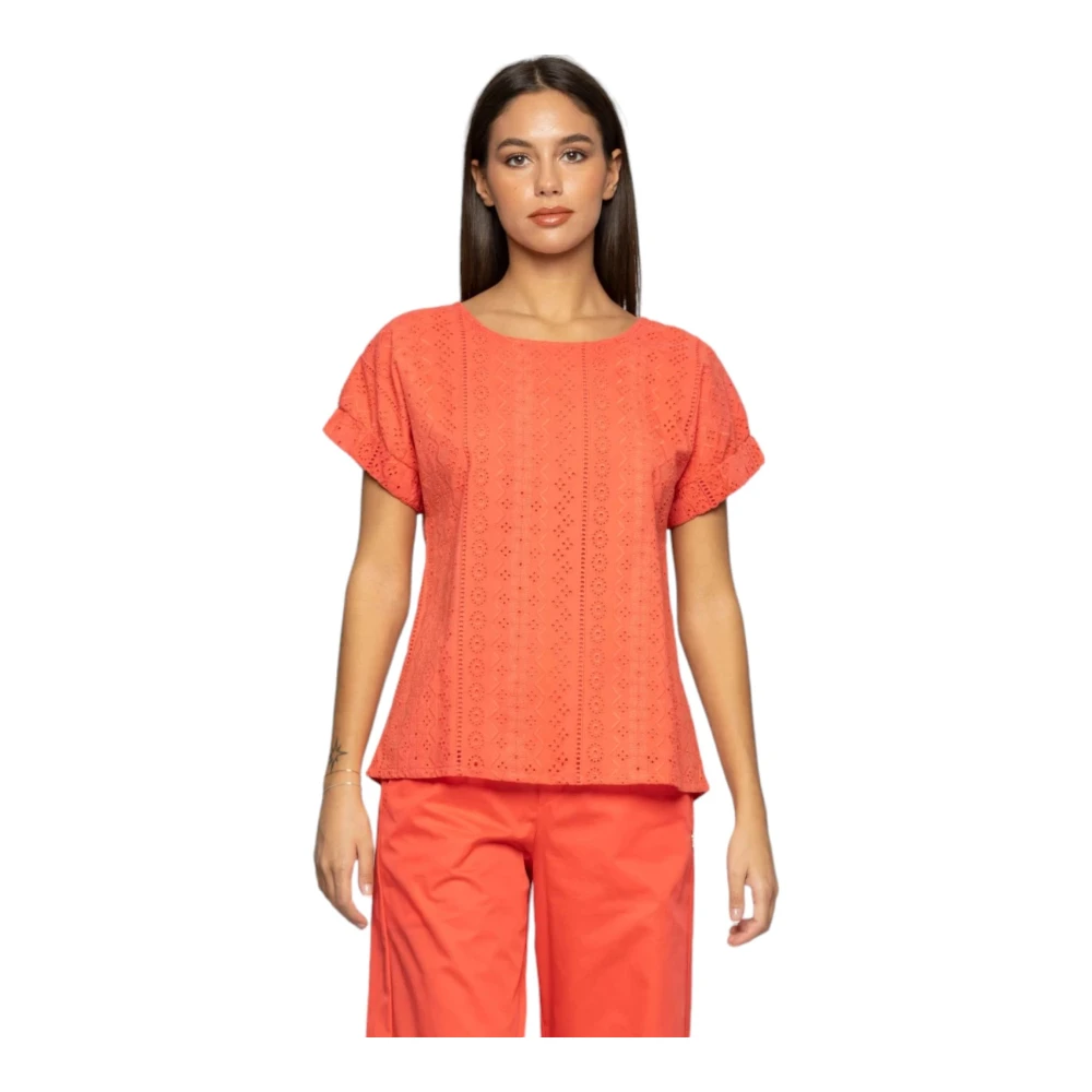 Kocca Korte Mouw Blouse Red Dames