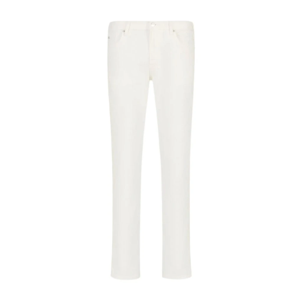 Emporio Armani Mannelijk Wit Jeans Heren, W34, Katoen, J06 Slim-Fit Jeans