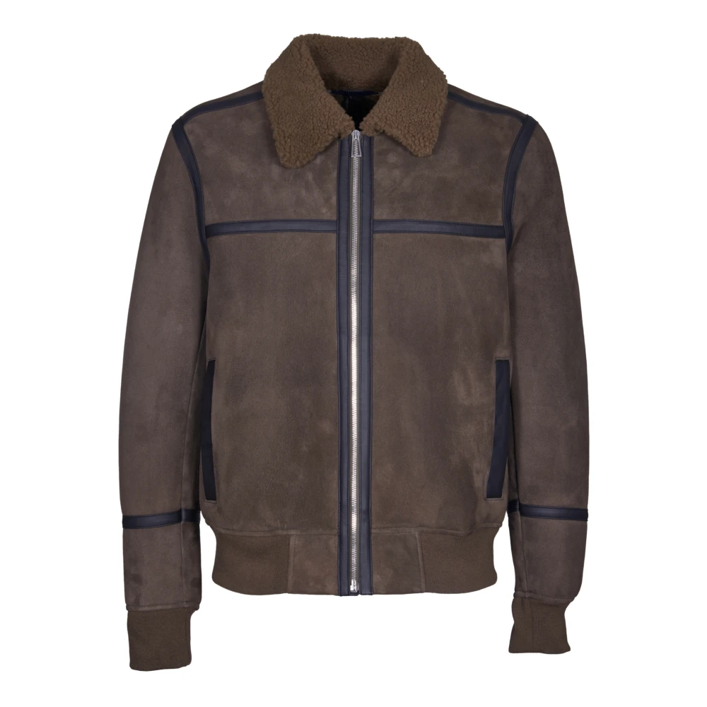 PS By Paul Smith Bruin Leren Jas Aw24 Stijlvolle Upgrade Brown Heren