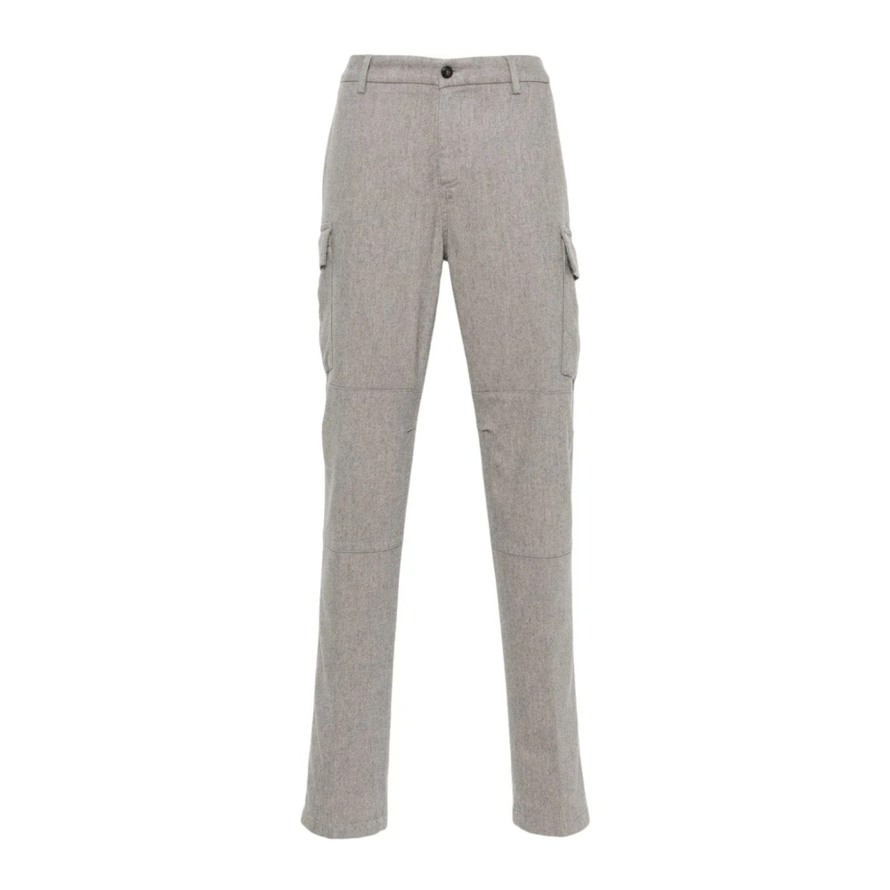 Eleventy Men's Beige Wool Cashmere Casual Cargo Trousers - Slim-Fit Trousers - W34 - Trousers