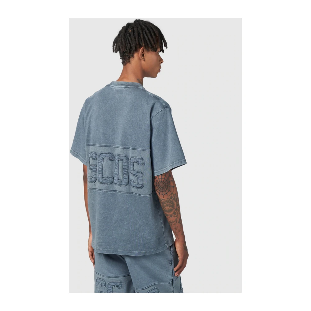 Gcds Polyester T-shirt Blue Heren