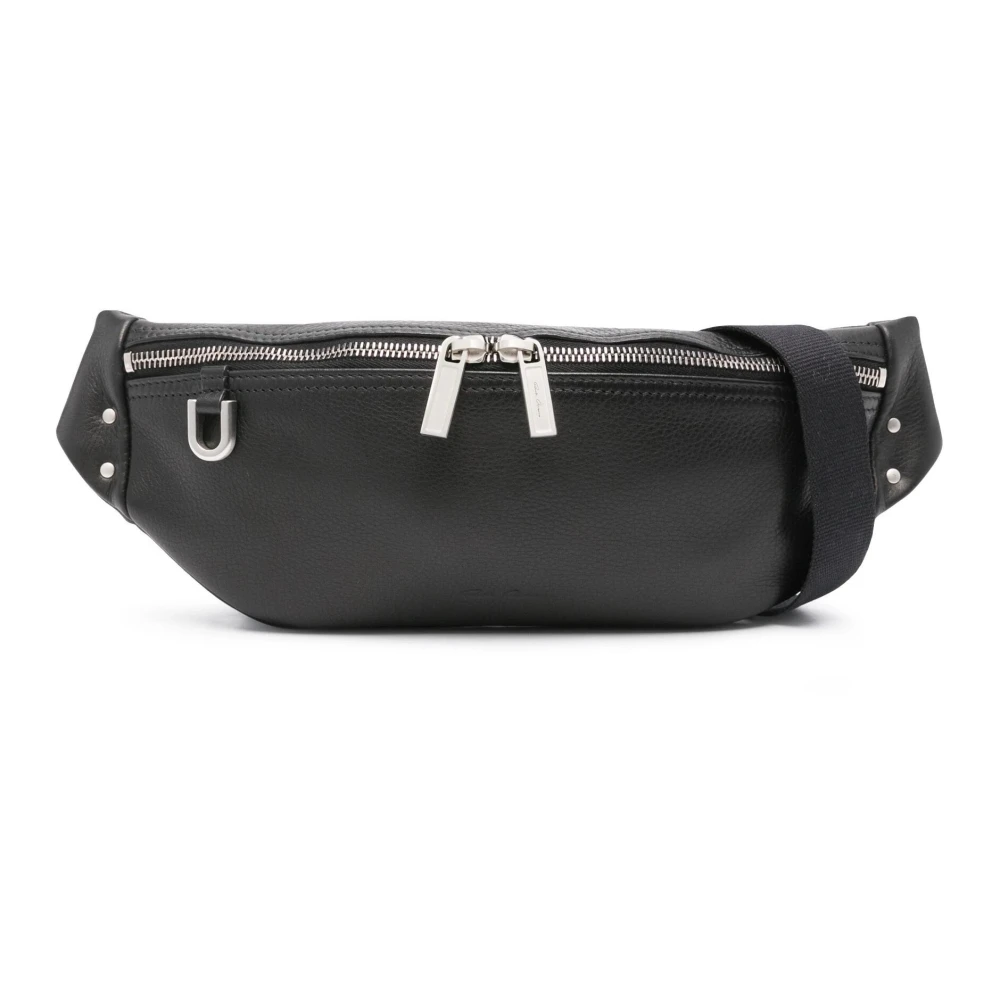Rick Owens Casual Zwarte Leren Heuptas Black Dames