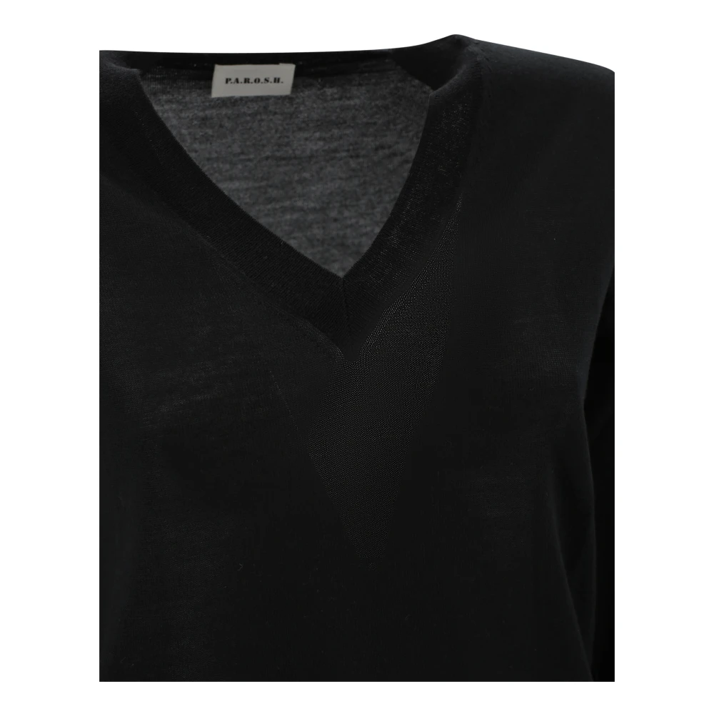 P.a.r.o.s.h. Zwarte Trui Linfa25 Stijlvol Model Black Dames