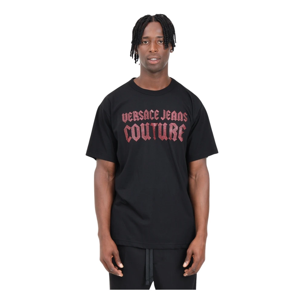 Versace Jeans Couture Zwart Gothic Logo T-shirt Black Heren