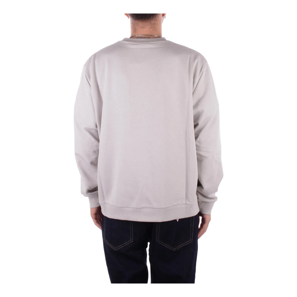 Gcds Grijze Logo Sweater Unisex Katoen Gray Heren