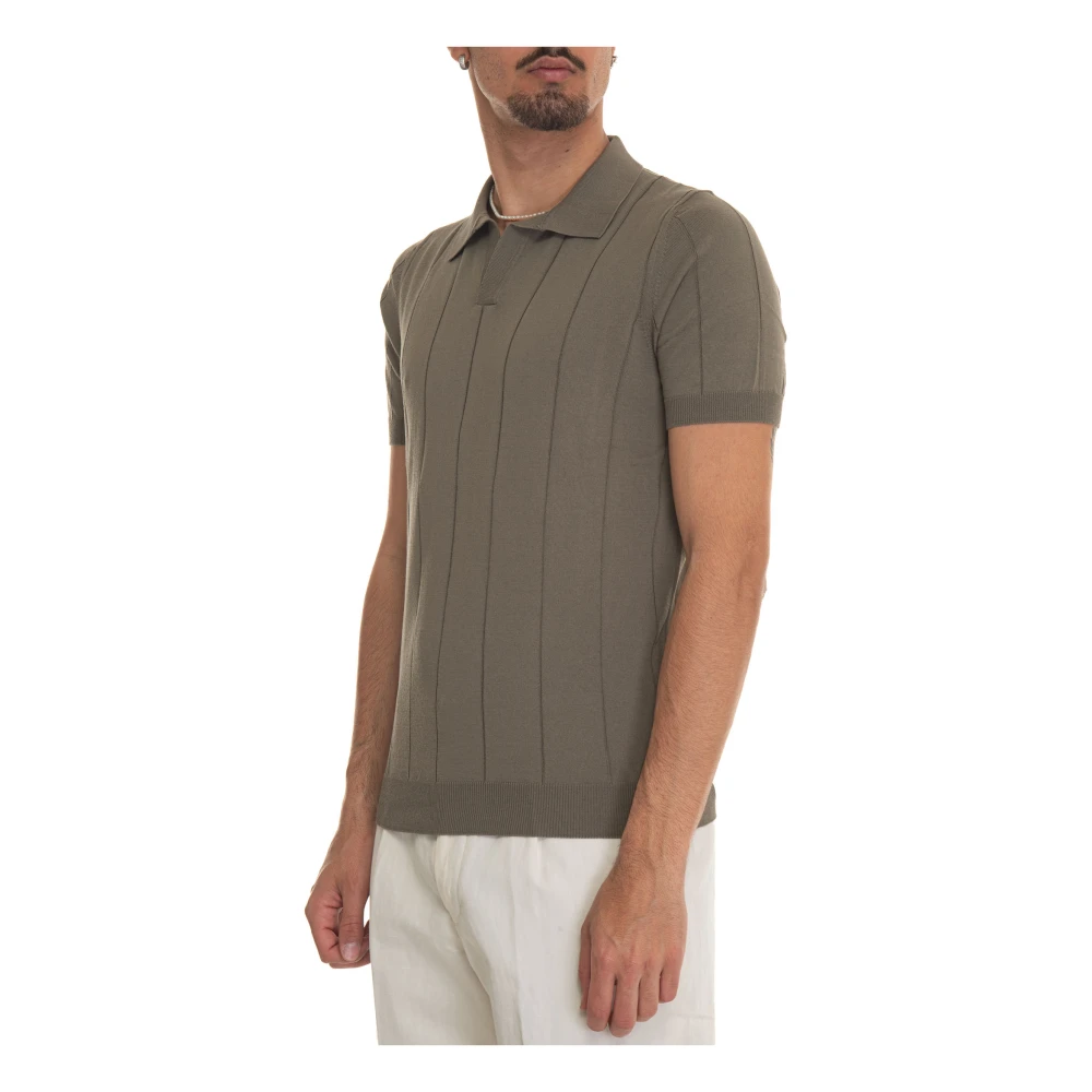 Gran Sasso Jersey Polo Shirt met elastische taille Green Heren