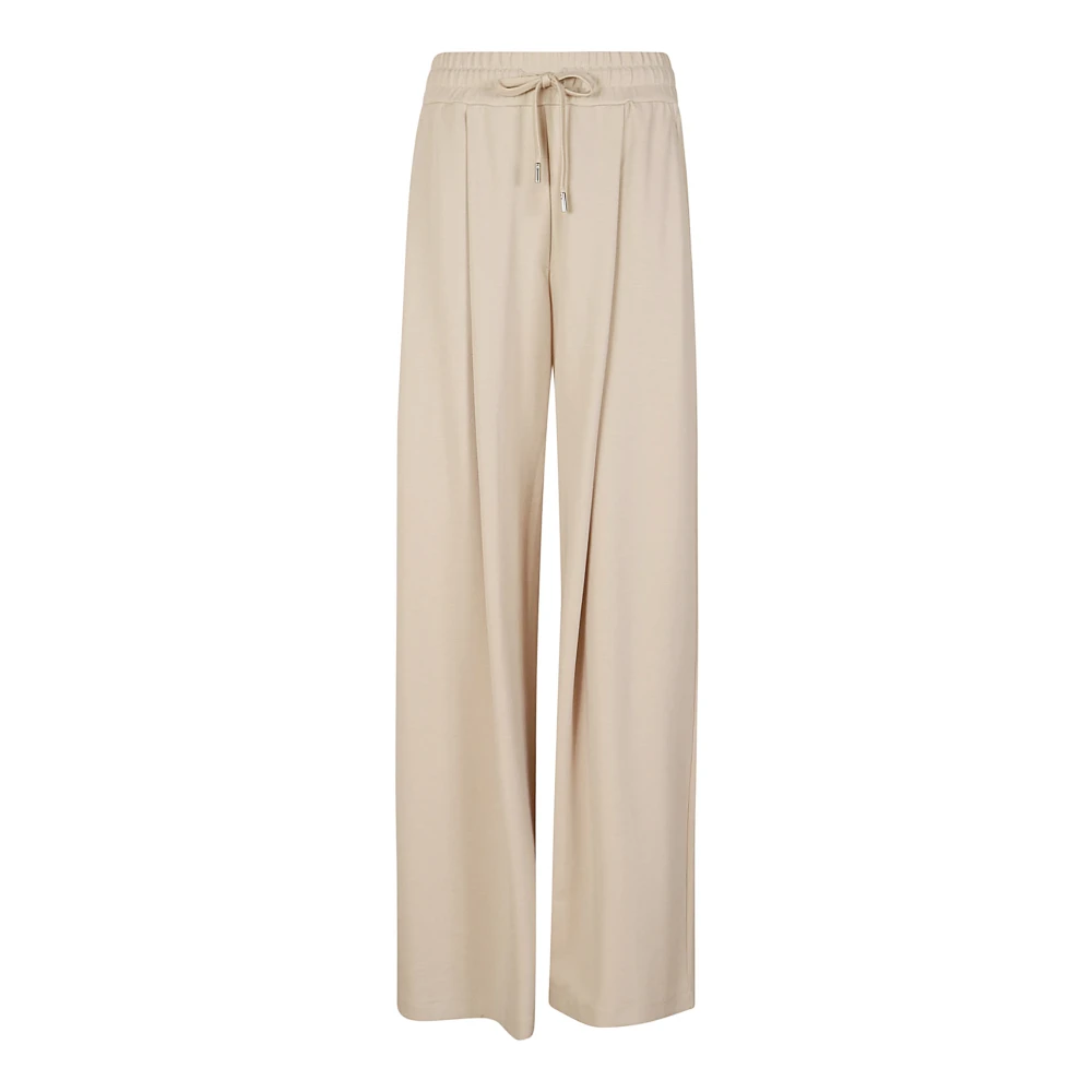 Max Mara Weekend Zand Jersey Elastische Taille Broek Beige Dames