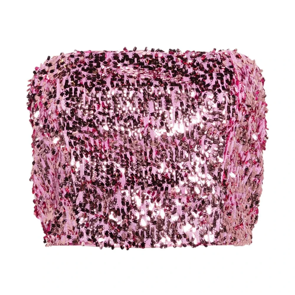 Rotate Birger Christensen Shirt met pailletten Pink Dames