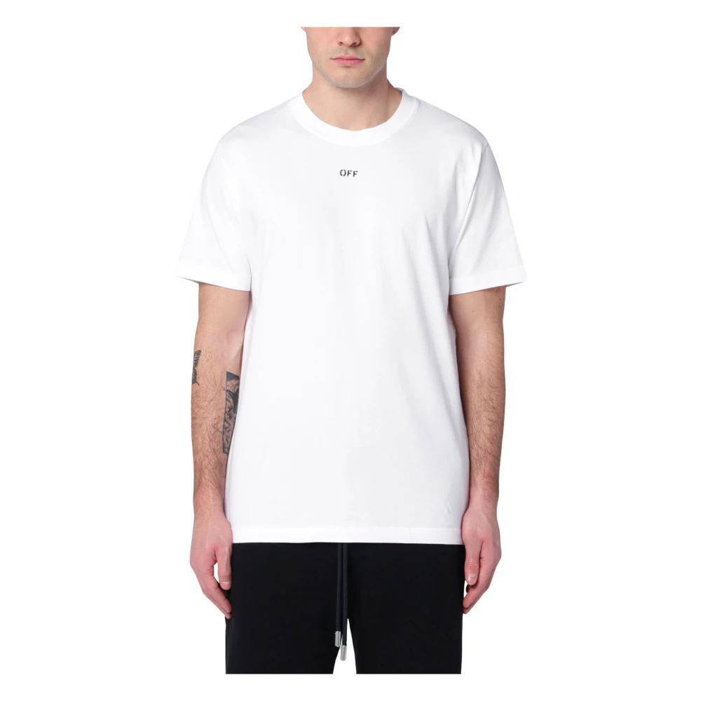 Off White Korte mouwen ronde hals T-shirt White Heren