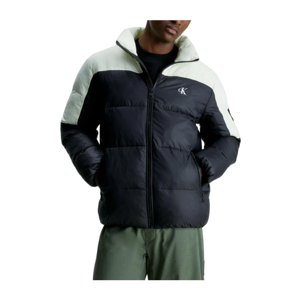 Calvin Klein Colorblock jack met hoge kraag Black Heren