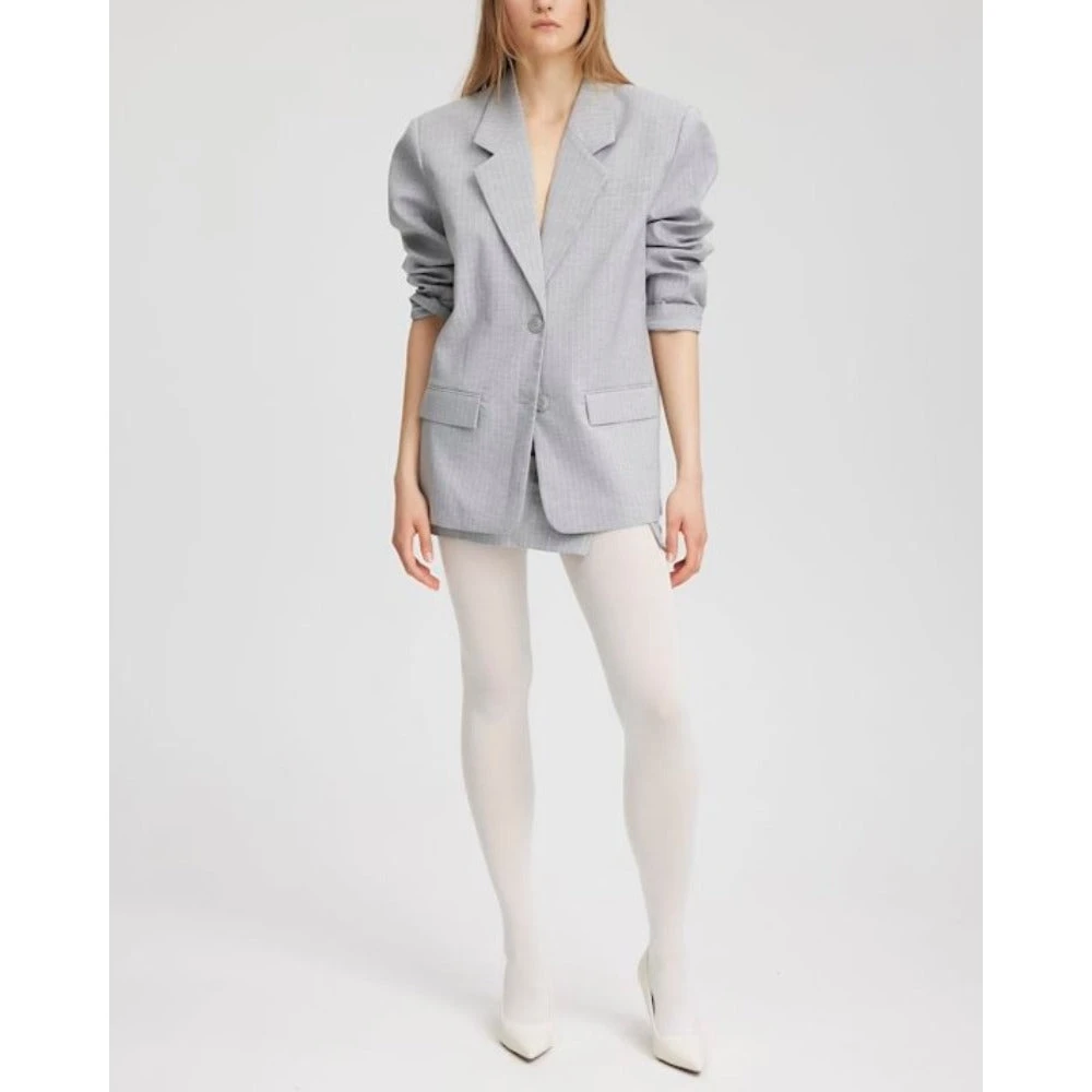 Gestuz Gestreepte Oversized Blazer Gray Dames