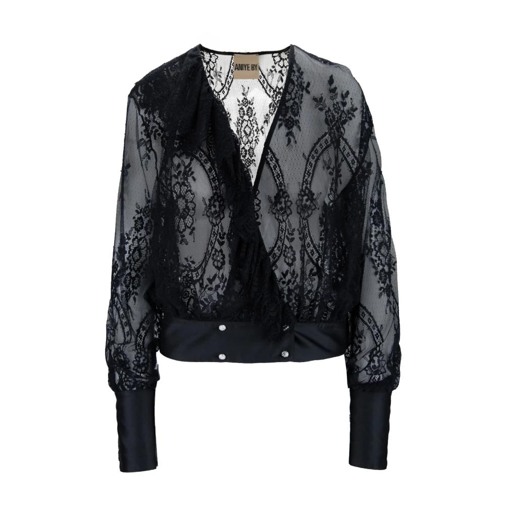 Aniye By Bloes met bloemenborduursel Black Dames