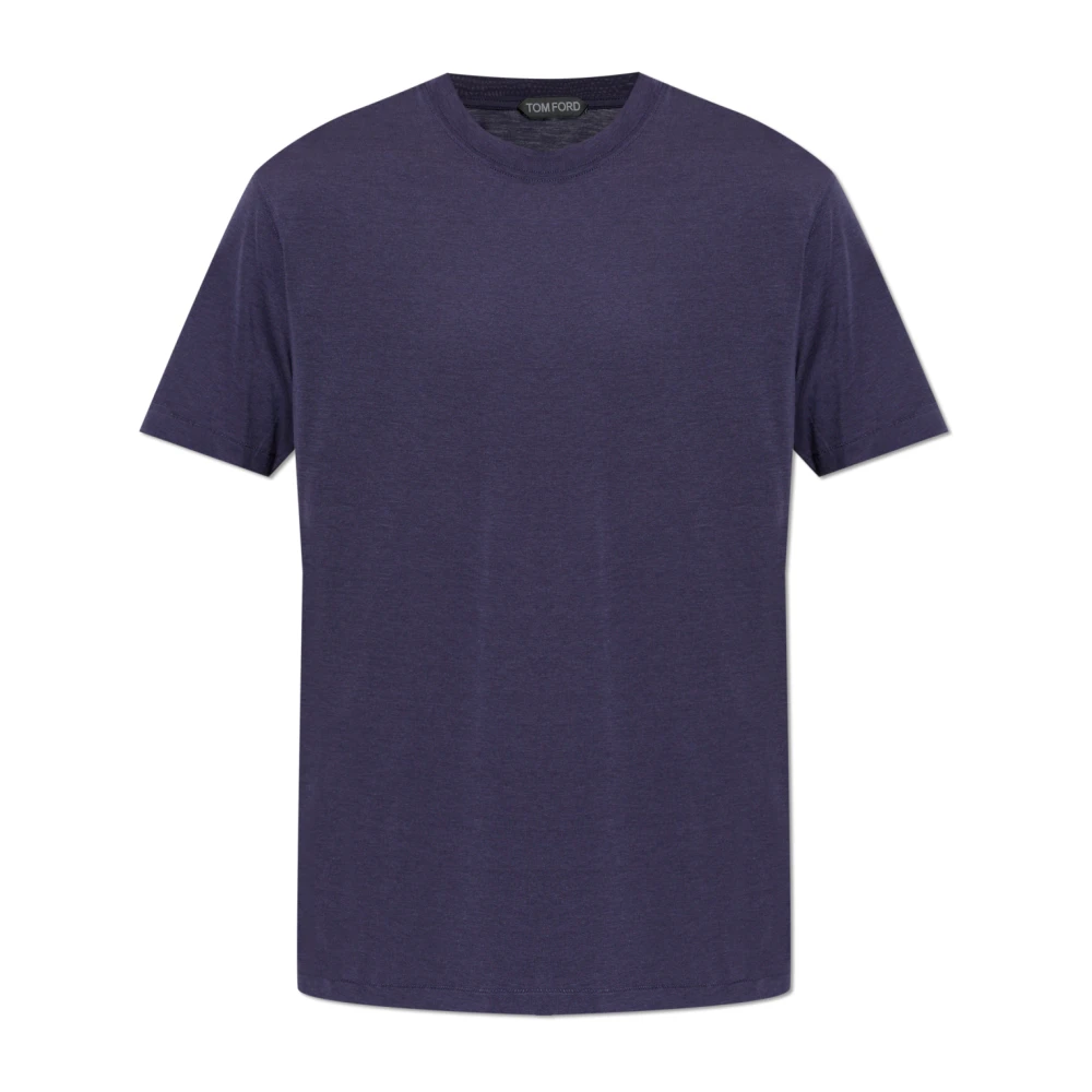 Tom Ford Men's Purple Lyocell Cotton Crew Neck T-Shirt