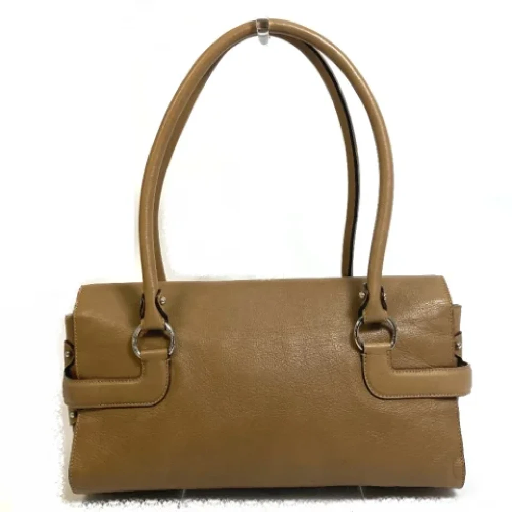 Salvatore Ferragamo Pre-owned Leather handbags Brown Dames