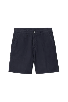 Linneblandade knäshorts med fickor