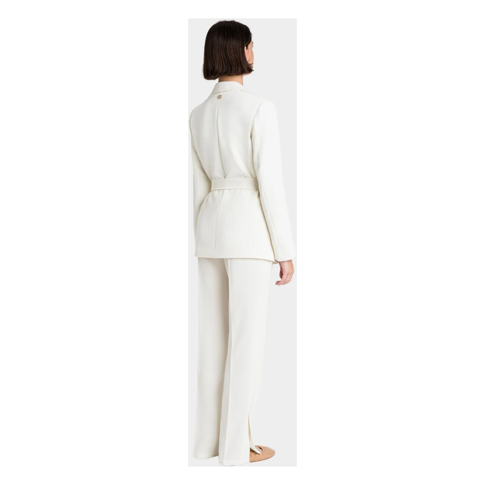 Twinset Geborduurde Straight Leg Broek White Dames